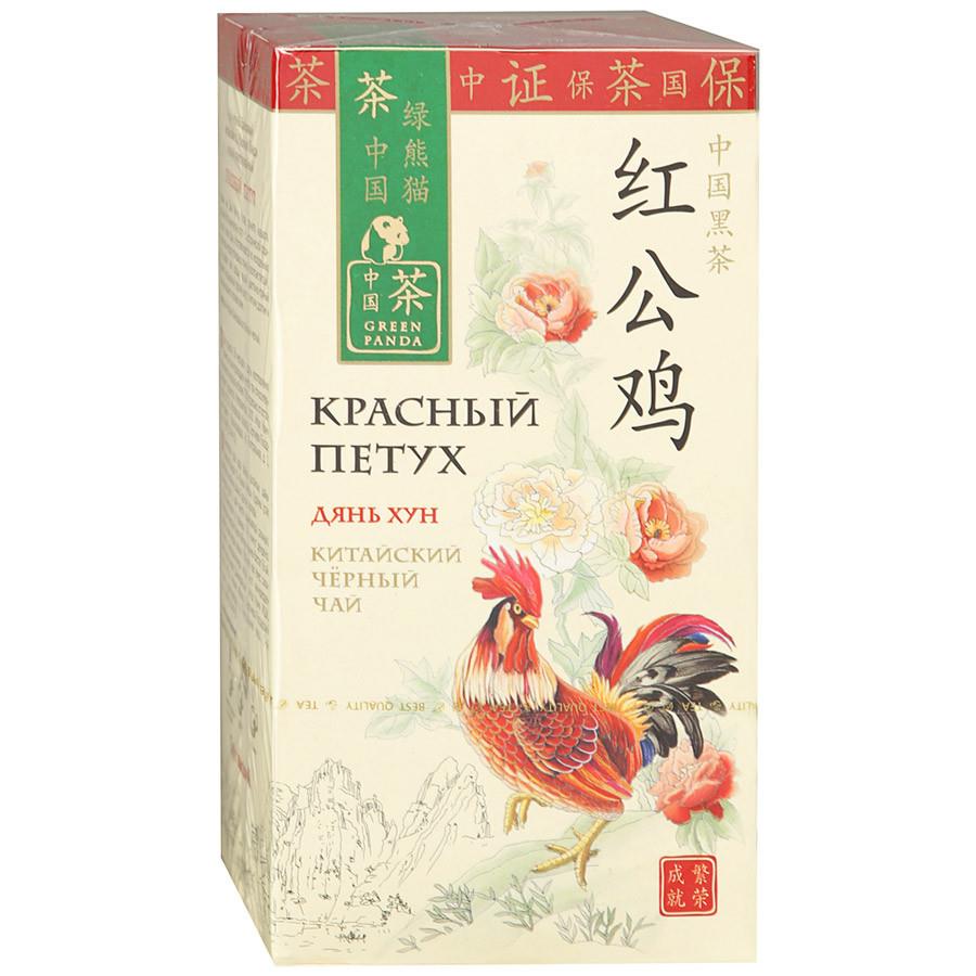 Чай Green Panda (Зеленая Панда) Красный Петух Дянь Хун черный мелкий с цветочно-пряным ароматом 25 пакетиков по 2 г