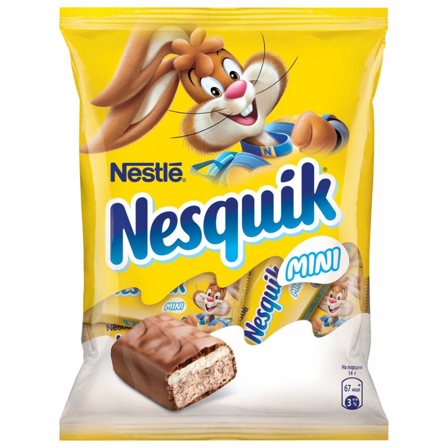 Конфеты Nesquik мини с нугой молочной начинкой и хрустящим рисом 171 г