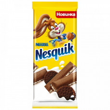 Шоколад Nesquik молочный с молочной начинкой и какао-печеньем 95 г