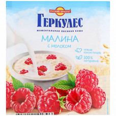 Каша овсяная Русский продукт моментального приготовления Геркулес с малиной и молоком 35 г