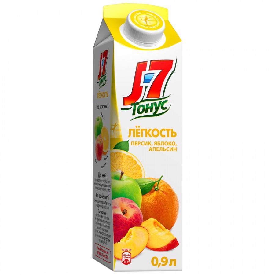 Нектар J7 Тонус Апельсин Яблоко Персик с мякотью 0.9 л