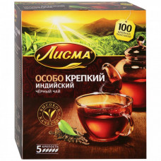 Чай Лисма Особо Крепкий черный 100 пакетиков по 2.3 г