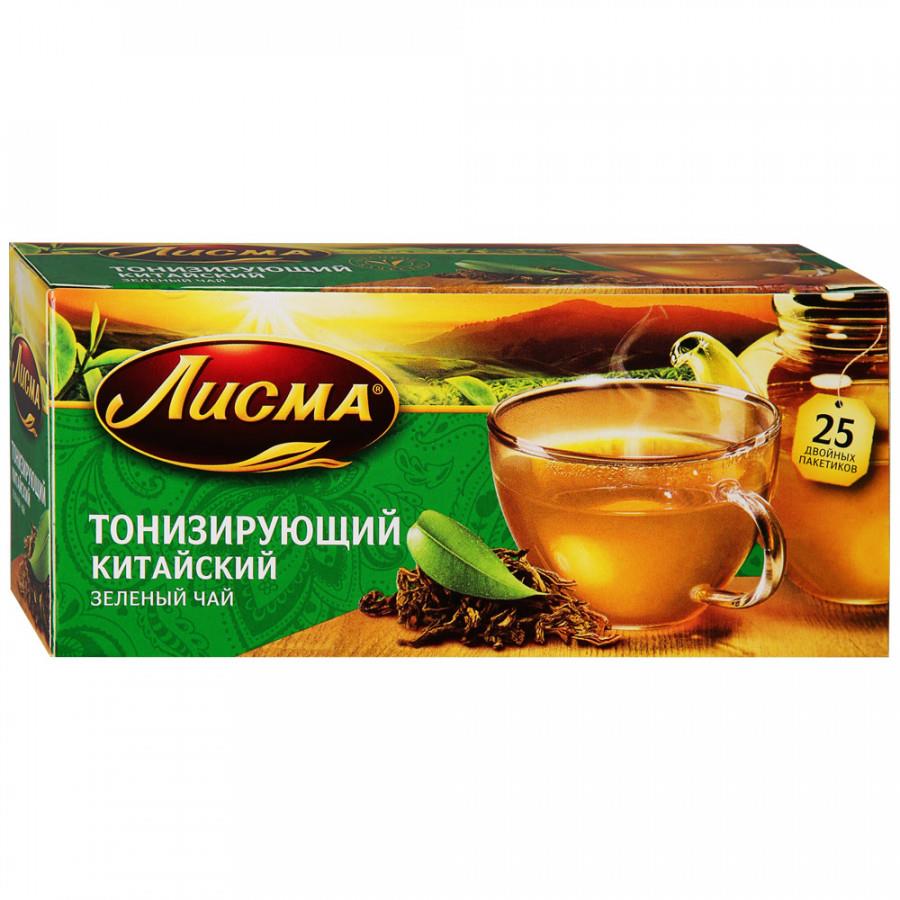 Чай Лисма Тонизирующий зеленый 25 пакетиков по 1.5 г