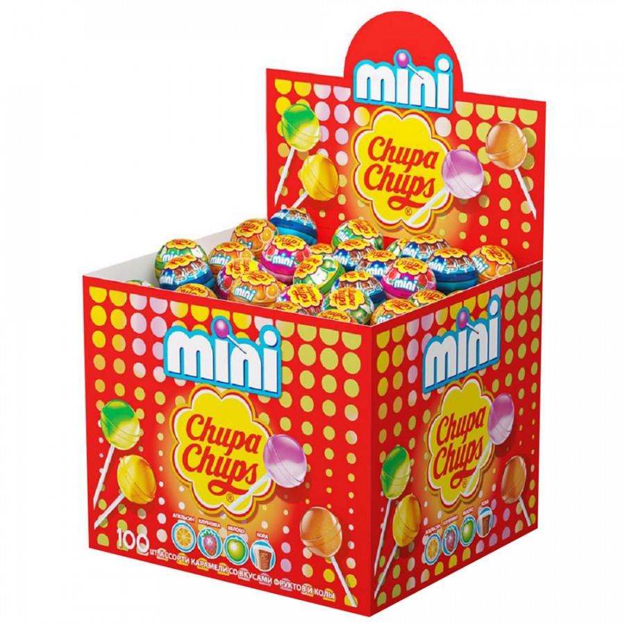 Карамель Chupa Chups MINI Ассорти 100 штук по 6 г