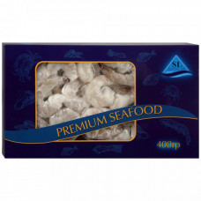 Креветки ваннамей Seafood Line очищенные с хвостиком замороженные 26/30 400 г