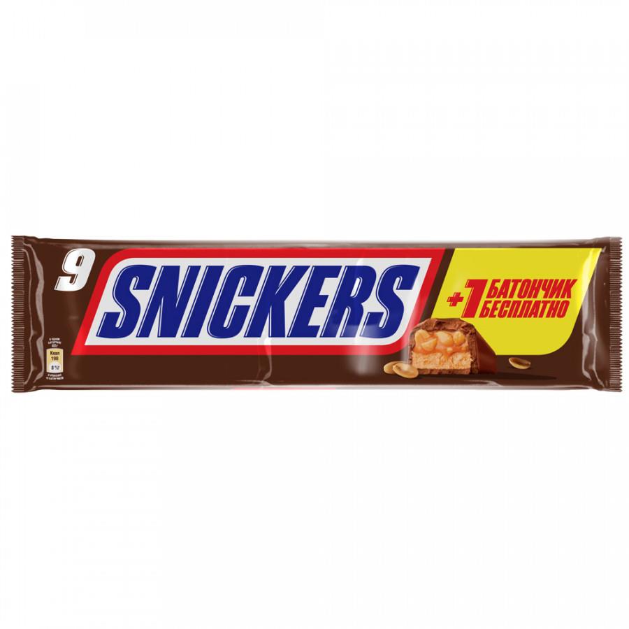 Батончик Snickers шоколадный 9 штук по 40 г