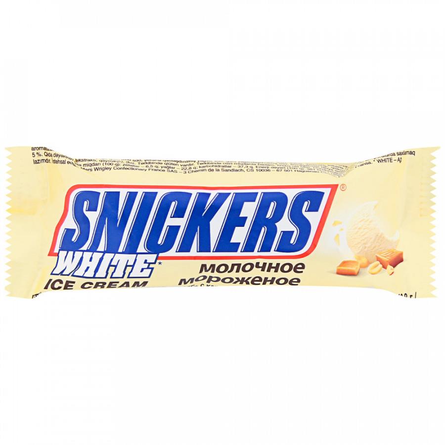Мороженое Snickers белый батончик 41 г