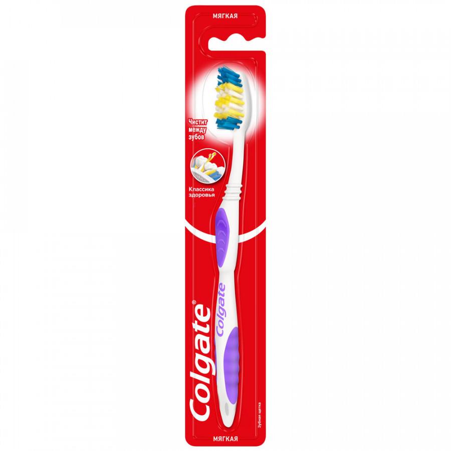 Зубная щетка Colgate Классика Здоровья многофункциональная мягкая фиолетовая