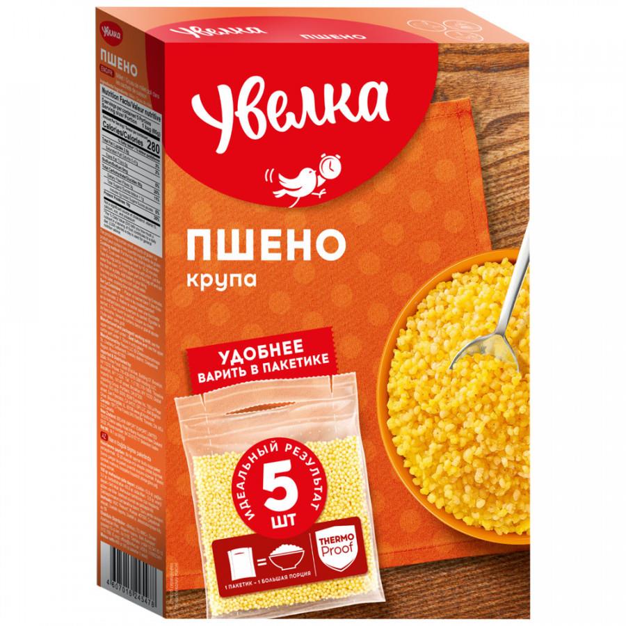 Крупа пшено Увелка шлифованное в пакетиках для варки 5 штук по 80 г