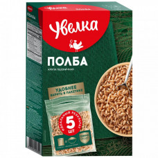 Крупа полба Увелка пшеничная в пакетиках для варки 5 штук по 80 г