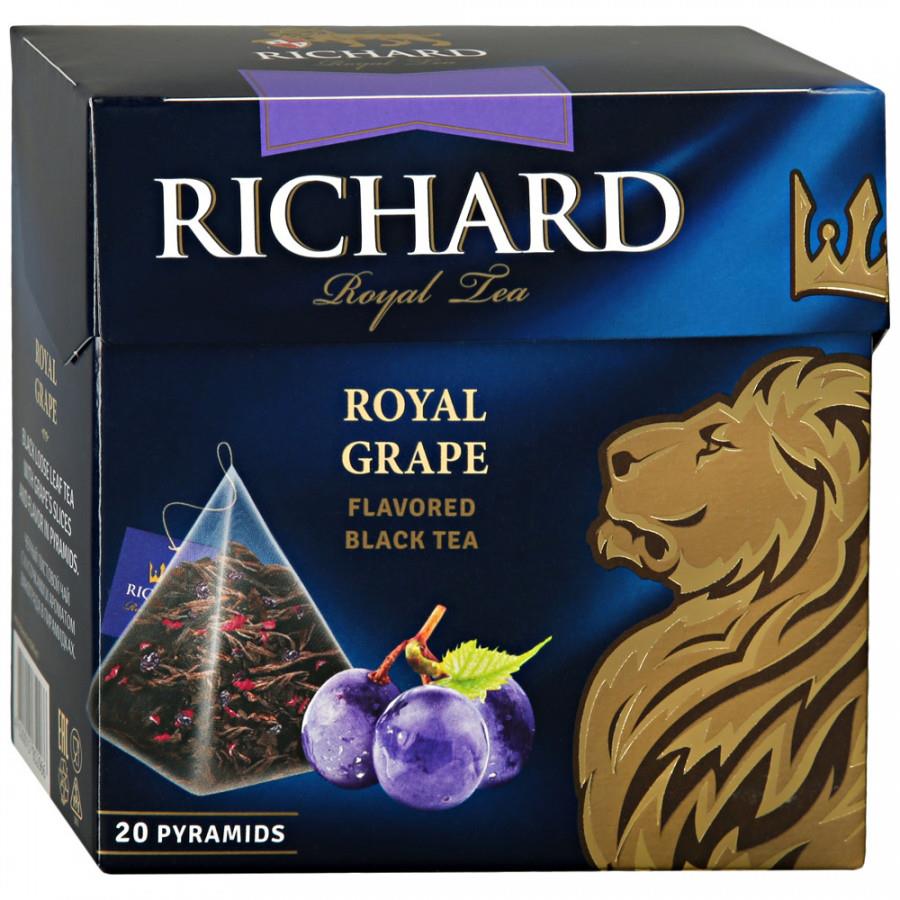 Чай Richard Royal Grape черный листовой с ароматом винограда 20 пирамидок по 1.8 г