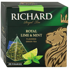 Чай Richard Royal Lime Mint зеленый листовой с ароматом лайма и мята 20 пирамидок по 1.7 г
