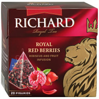 Напиток Richard Royal Red Berries чайный из гибискуса с кусочками красных ягод 20 пирамидок по 1.7 г