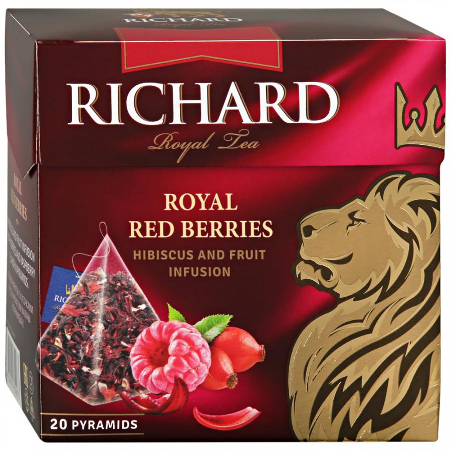 Напиток Richard Royal Red Berries чайный из гибискуса с кусочками красных ягод 20 пирамидок по 1.7 г