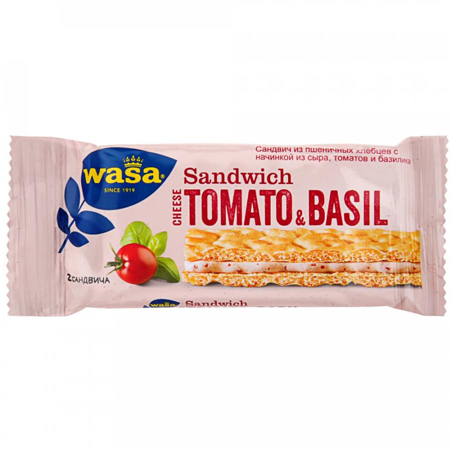 Сандвич из пшеничных хлебцев Wasa Cheese Tomato Basil с начинкой из сыра томатов и базилика 40 г