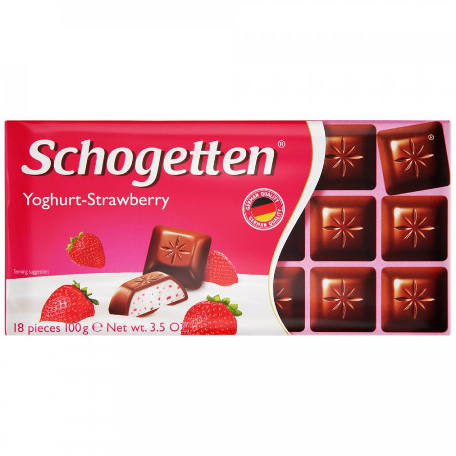 Шоколад Schogetten молочный с клубнично-йогуртовой начинкой 100 г
