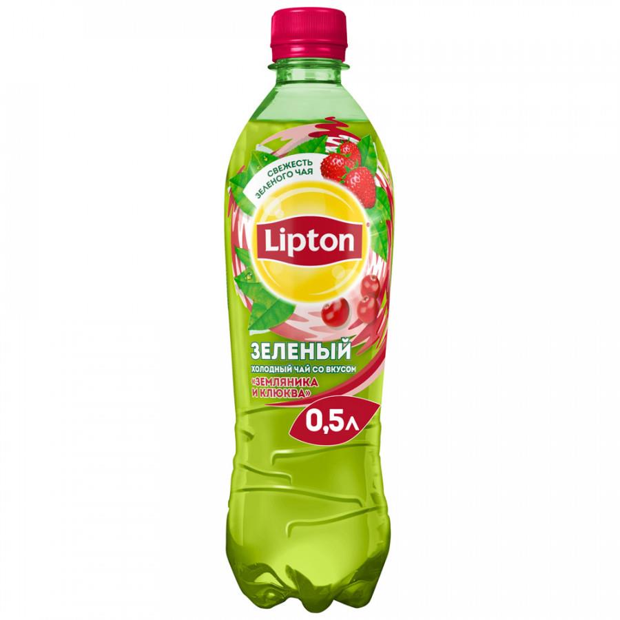 Чай холодный зеленый Lipton Земляника Клюква 0.5 л