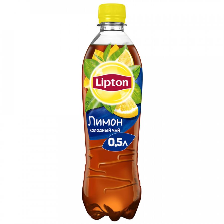 Чай холодный черный Lipton Лимон 0.5 л