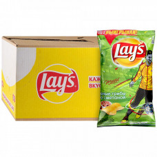 Чипсы Lays картофельные белые грибы со сметаной 12 штук по 90 г