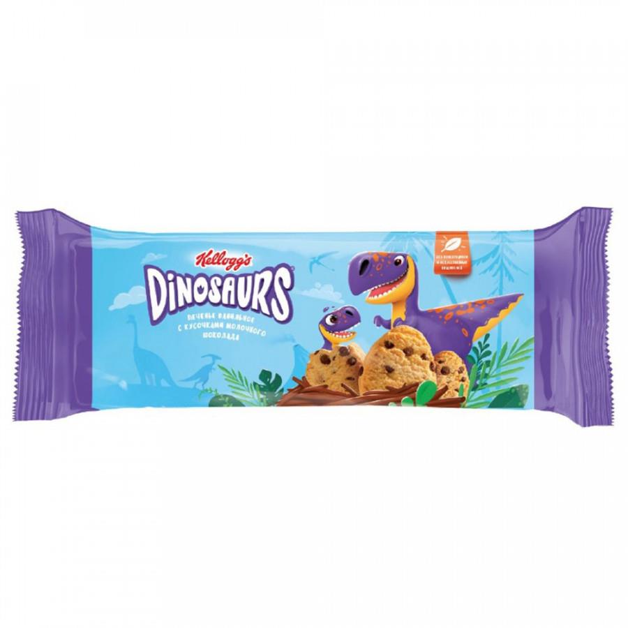 Печенье Kellogg’s Dinosaurs сдобное ванильное с кусочками молочного шоколада 180 г