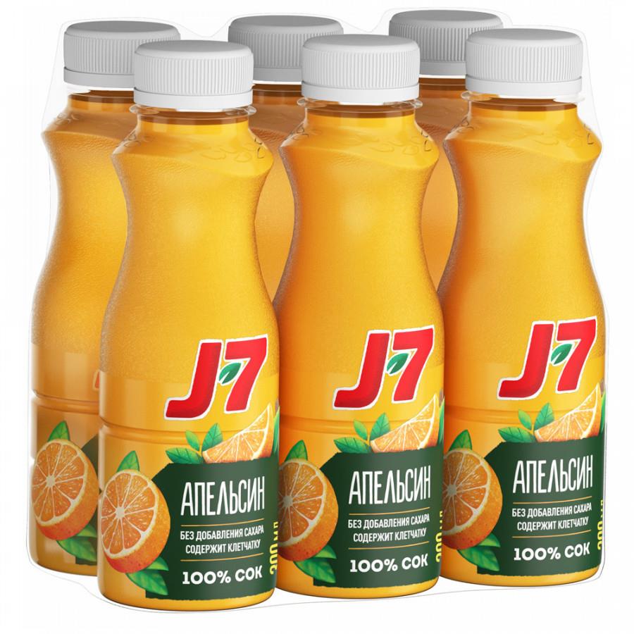 Сок J7 Апельсин с мякотью 6 штук по 0.3 л