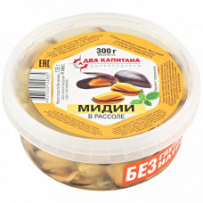 Мидии Два капитана чилийские мясо отварное в рассоле 300 г