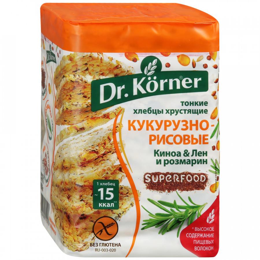 Хлебцы хрустящие кукурузно-рисовые Dr.Korner с киноа льном и розмарином 100 г