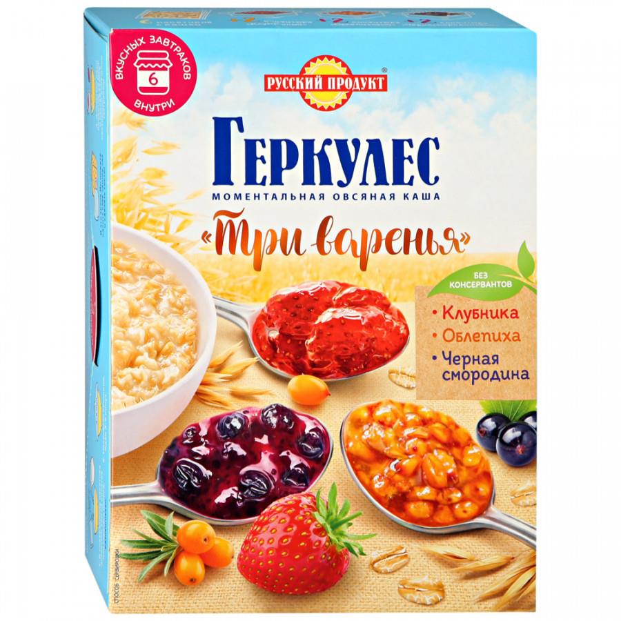 Каша овсяная Русский продукт геркулес с конфитюром из клубники облепихи и черной смородины 348 г