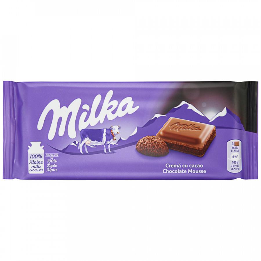 Шоколад Milka молочный с шоколадным муссом и какао 100 г