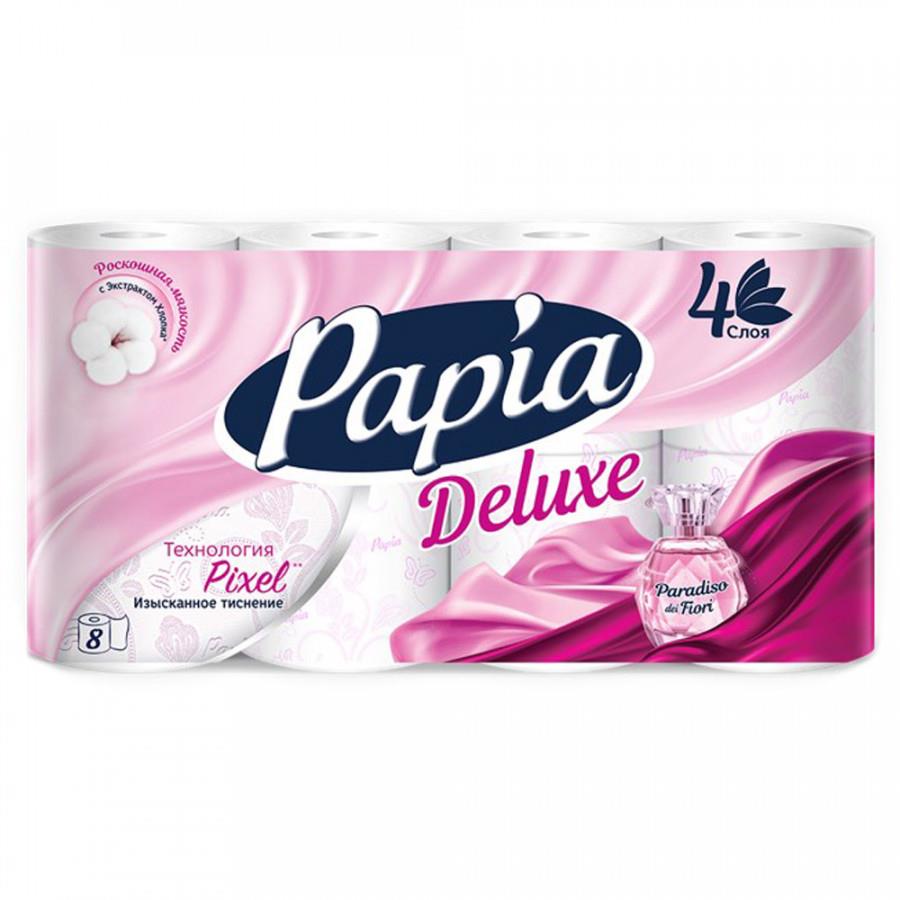 Туалетная бумага Papia Deluxe Paradiso Fiori 4-слойная 8 рулонов