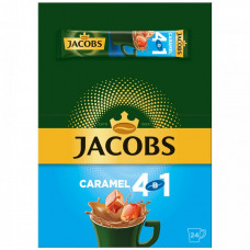 Напиток Jacobs Caramel кофейный порционный растворимый 4 в 1 24 пакетика по 12 г
