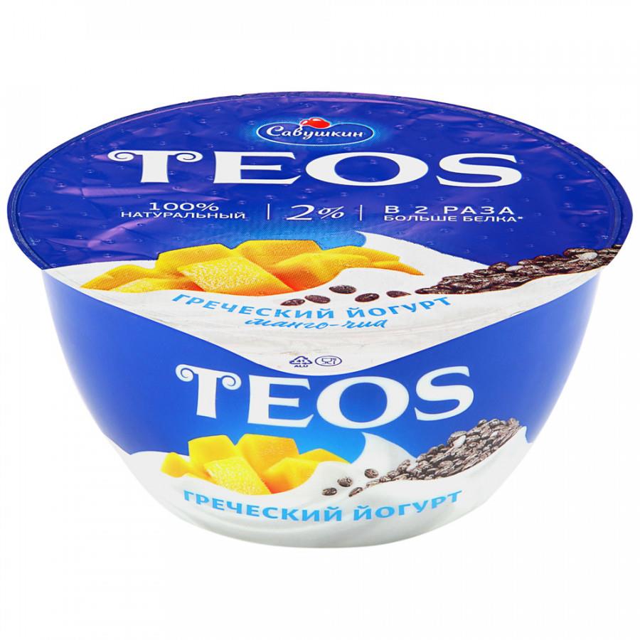 Йогурт Савушкин Teos Греческий Манго и чиа 2% 140 г