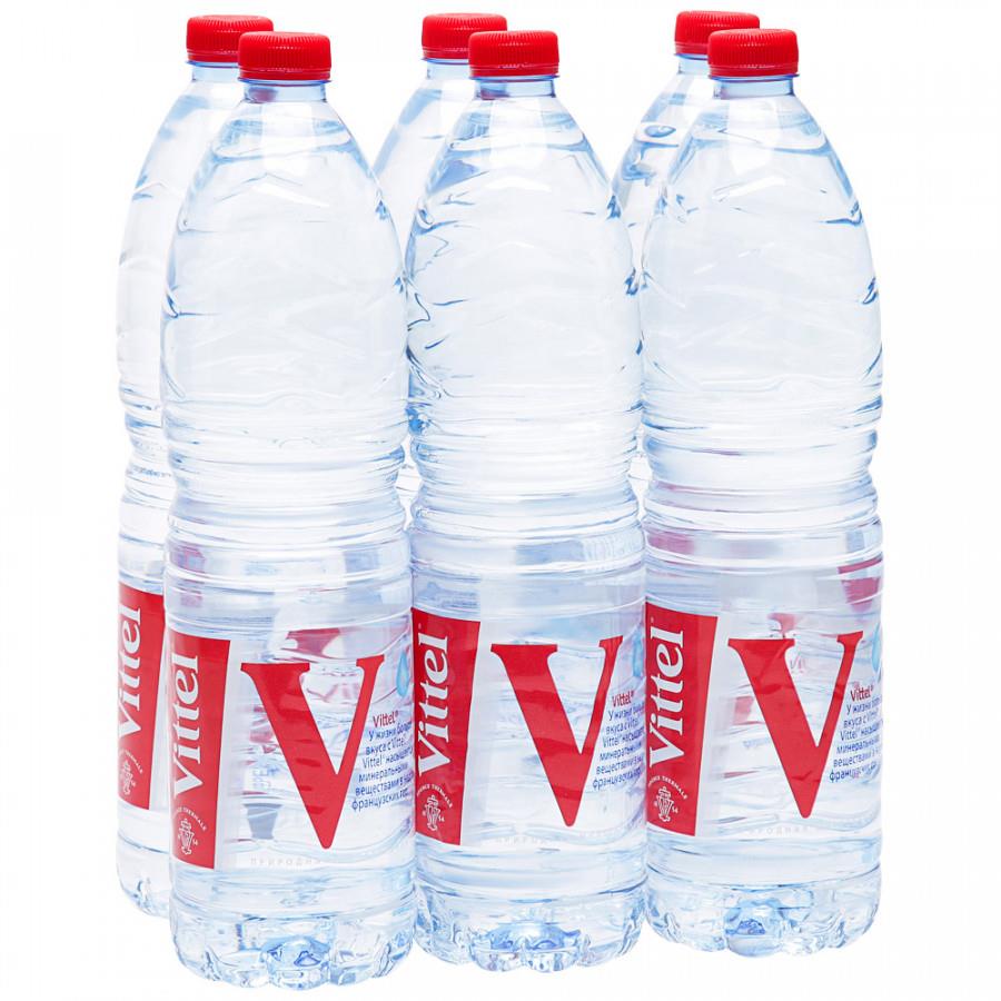 Вода минеральная столовая Vittel негазированная 6 штук по 1.5 л