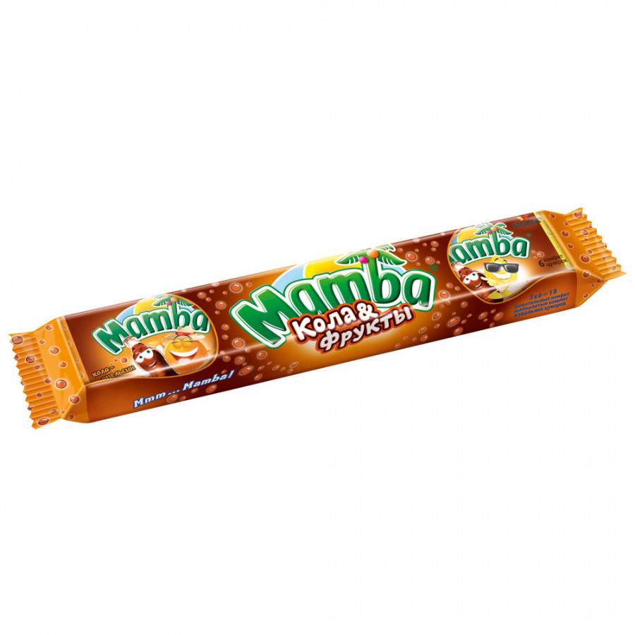 Конфеты Mamba жевательные кола и фрукты 80 г