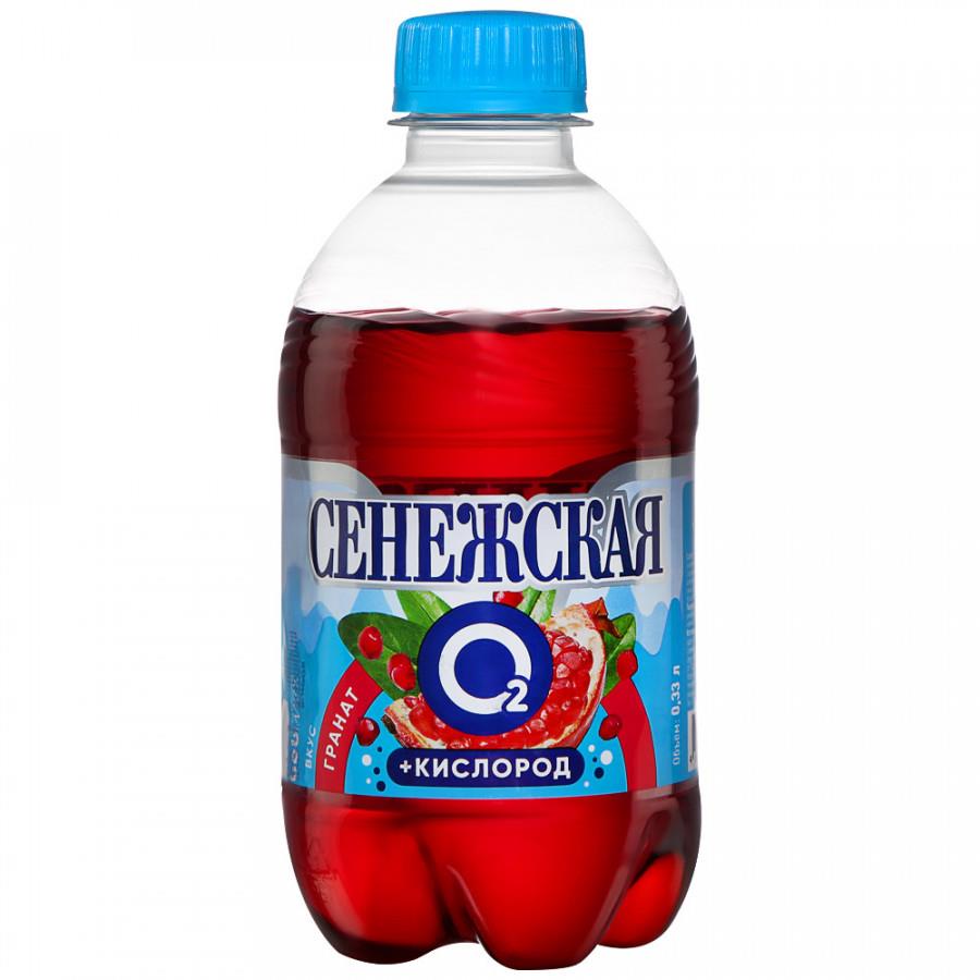 Вода питьевая Сенежская + кислород со вкусом граната среднегазированная 0.33 л