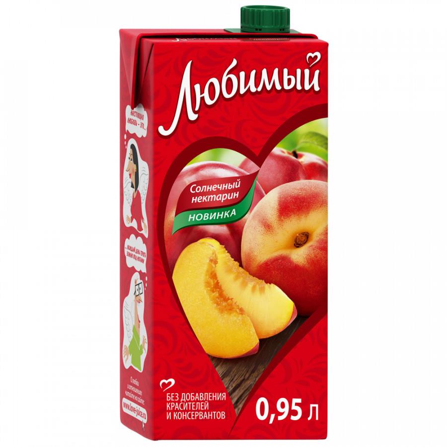 Нектар Любимый Солнечный нектарин с мякотью 0.95 л