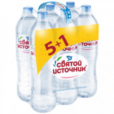Вода питьевая Святой Источник негазированная 5 штук по 1.5 л + 1 штука