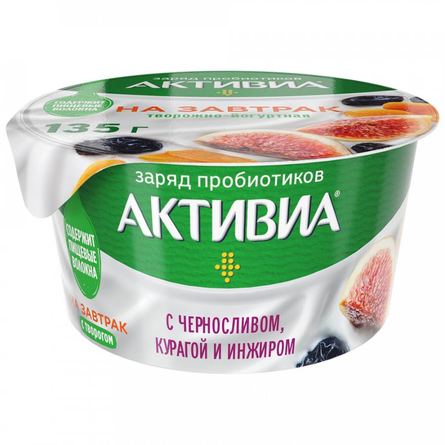 Творожок Активиа с черносливом курагой инжиром и изюмом 3.5% 135 г