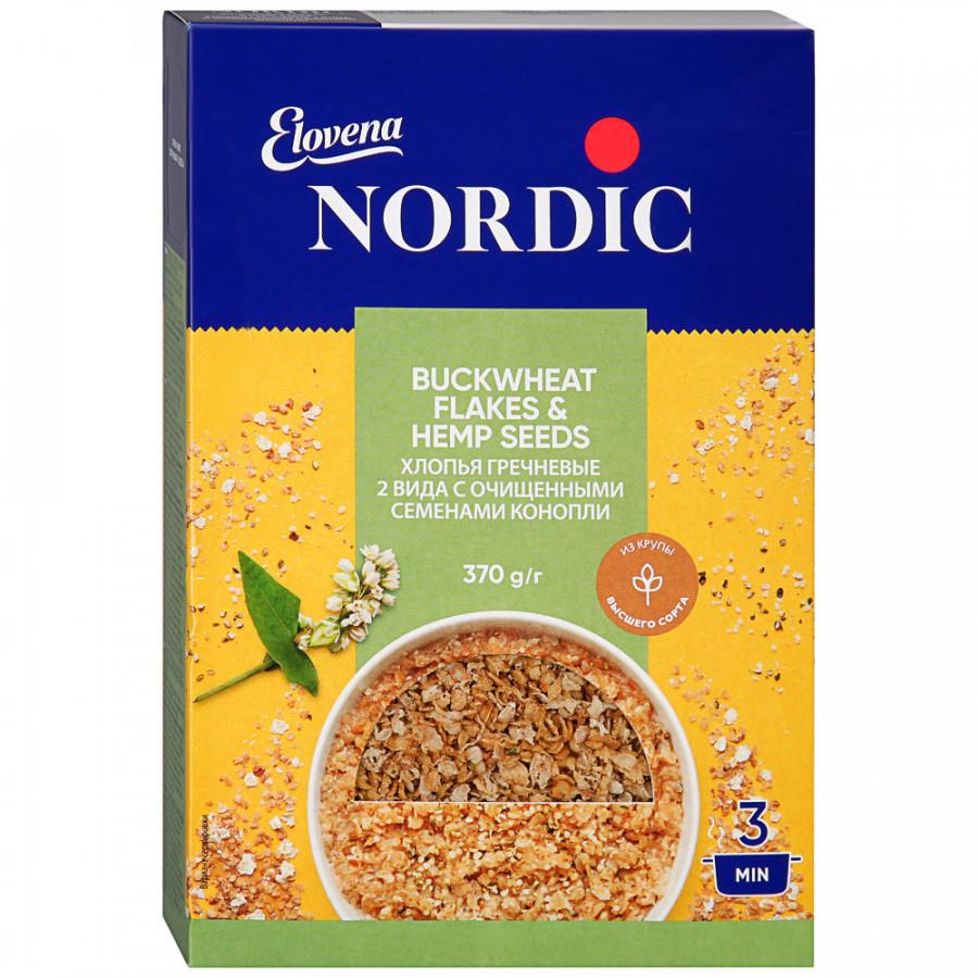 Хлопья Nordic два вида гречки и семена конопли 370 г