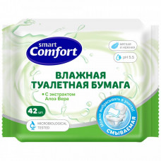 Туалетная бумага влажная Comfort smart с алоэ вера 42 листа