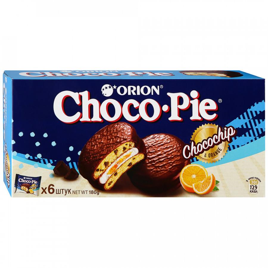 Пирожное Orion Choco Pie Chocochip с кусочками шоколада 6 штук по 30 г