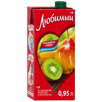 Напиток Любимый Яблоко-Банан-Груша-Киви с мякотью сокосодержащий 0.95 л