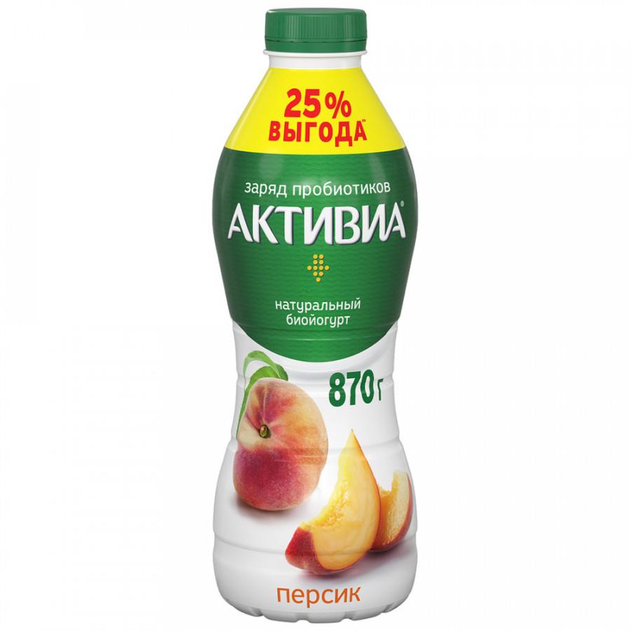 Биойогурт Активиа с персиком 2.1% 870 г