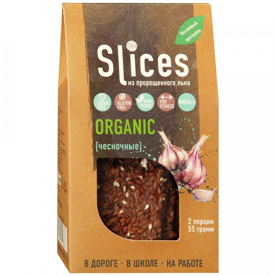 Хлебцы Makosh Slices Чесночные на основе семян льна 55 г