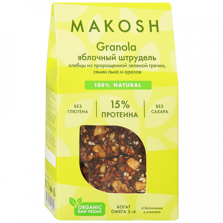 Батончики Makosh Granola Яблочный штрудель на основе семян льна 55 г