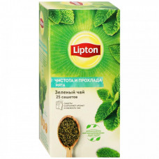 Чай Lipton Чистота и Прохлада зеленый с мятой 25 пакетиков по 1.4 г