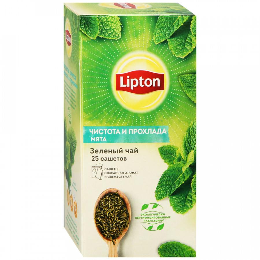 Чай Lipton Чистота и Прохлада зеленый с мятой 25 пакетиков по 1.4 г