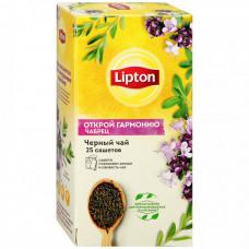 Чай Lipton Открой Гармонию черный с чабрецом 25 пакетиков по 1.48 г