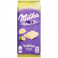 Шоколад Milka Bubbles белый пористый c дробленым орехом 79 г