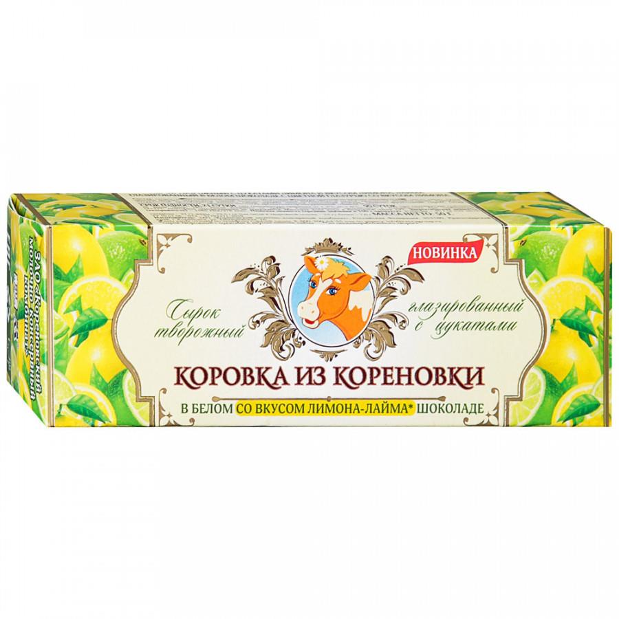 Сырок Коровка из Кореновки творожный глазированный с цукатами лимона и вкусом лимона-лайма 23% 50 г